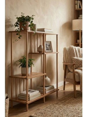Peka Konsol Dresuar Dekoratif Raflı Kahve Köşesi Ahşap Ayaklı Modern Çok Amaçlı Raf