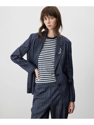 Miss İpekyol Çizgili Vatkalı Blazer IS1260106005015