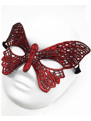 K-Yonlineticaret Kırmızı Dantel Masquerade Maskesi 7 No