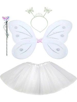 K-Yonlineticaret Beyaz Kelebek Kostümü Seti