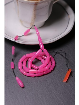 Tesbihkenti İnce Kapsül Tatlı Pembe Eski Alman Katalin Malzemeden Tesbih