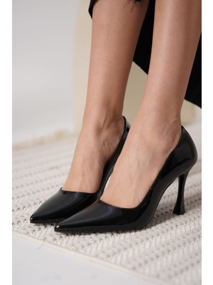 Zerenyus Blade Premium Siyah Rugan Kadın Stiletto