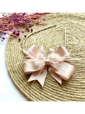 İrembaby Anne Lohusa Tacı Pudra Pembe Tüylü Fiyonk Lohusa Tacı Saç Bandı