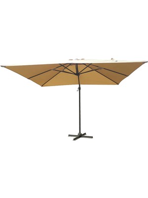 Koçtaş Johor Çok Yönlü Şemsiye 300x300 cm Krem Renkli Alüminyum Çerçeve ile Estetik Bahçe Gölgesi