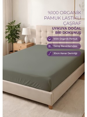 Days In Colours %100 Organik Pamuk Lastikli Çarşaf - 180x200 - Dolmabahçe Serisi