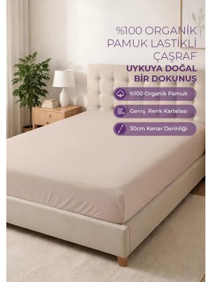 Days In Colours %100 Organik Pamuk Lastikli Çarşaf - 180x200 - Dolmabahçe Serisi