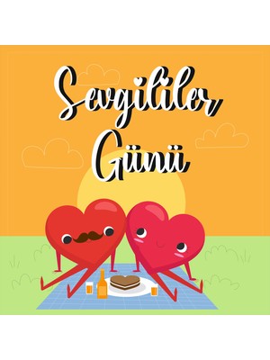 Deko Gonya 14 Şubat Sevgililer Günü Temalı Fotoğraf Panosu Branda 100X100