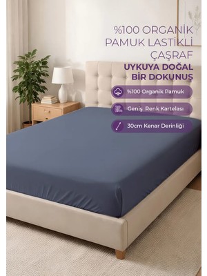 Days In Colours %100 Organik Pamuk Lastikli Çarşaf - 180x200 - Dolmabahçe Serisi