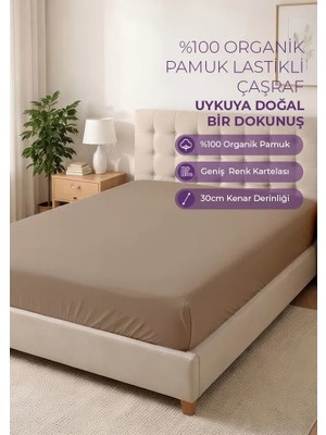 Days In Colours %100 Organik Pamuk Lastikli Çarşaf - 180x200 - Dolmabahçe Serisi