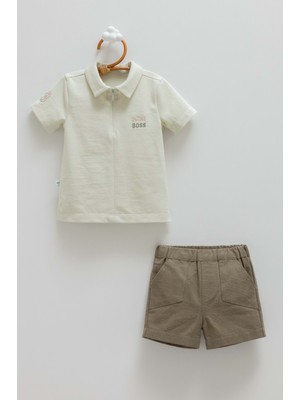 Caramell Pike Tshırt Alt Üst Takım - Haki - 92-98 cm Haki