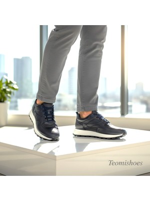 Lacivert Tırtıklı Taban Erkek Sneaker