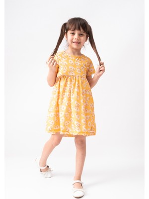 ruhaay Yazlık Kısa Kol Kız Çocuk Baskılı Elbise