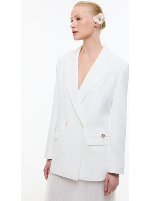 ROMAN Kruvaze Blazer Ceket Beyaz YY016004_002