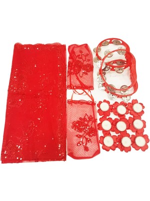 Evsay Kına Malzemeleri Allık Pullu Duvak Seti 20 Parça Gelin Duvak Seti