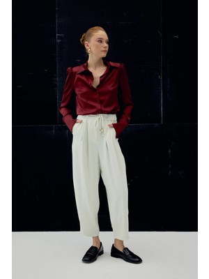 Sateen Talia Pantolon - Ekru