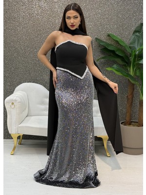 E&A Eren Abiye Straplez Tas Taslı Balık Elbıse