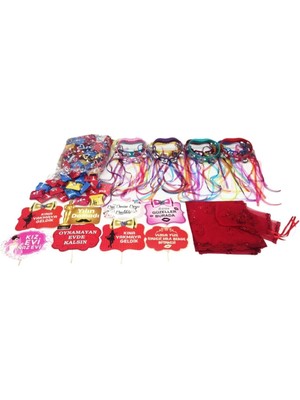 Evsay Kına Gecesi Kına Malzemeleri 321 Parça Mini Kına Seti