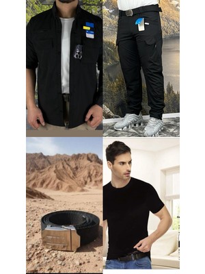 Mikro Taktikal Outdoor Cargocep Kargocep Yazlık Gömlek Pantolon Tişört Kemer Takım