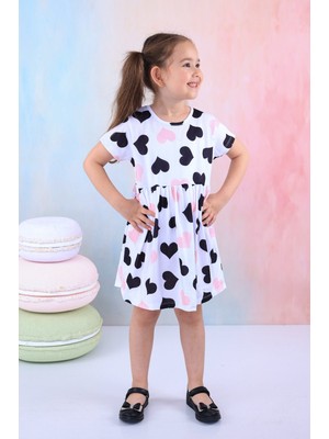ruhaay Yazlık Kısa Kol Kız Çocuk Baskılı Elbise