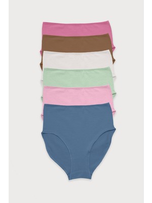 Malabadi Kadın Soft Renkler 6 Lı Paket Modal Yüksek Bel Slip Külot 1955