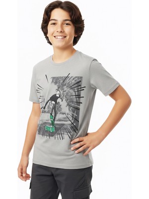 Modanino Erkek Çocuk %100 Pamuk T-Shirt-Kaykay Baskılı-12-16 Yaş 12526