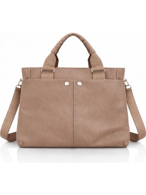 Av A Dos Kadın Suni Deri Çok Bölmeli Orta Boy El ve Omuz Askılı Şık Omuz Çanta