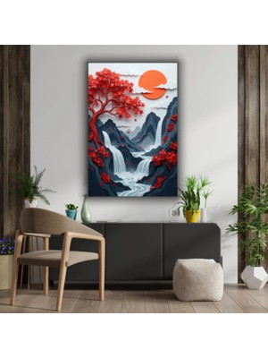 Japon Sanatı Temalı Dekoratif Cam Tablo