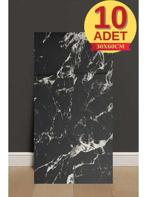 Renkli Duvarlar 10 Adet 30X60cm Siyah Mermer Desen Yapışkanlı Köpük Duvar Paneli Kağıdı banyo,Ofis Otel NWYP11