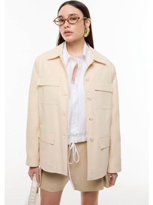 ROMAN Dört Cepli Önü Düğmeli Ceket Bej YY016010_024