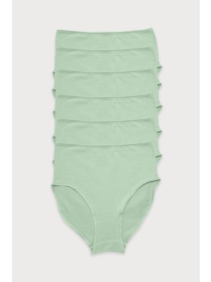 Malabadi Kadın Yeşil 6 Lı Paket Modal Yüksek Bel Slip Külot 1955