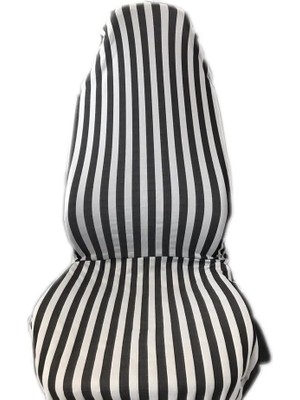 Typhon Otokar Sultan Çizgili Koltuk Kılıfı Siyah Beyaz Zebra Nostalji Servis Kılıfı