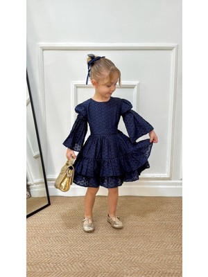 Butik Kız Çocuk Jakarlı %100 Pamuklu Elbise