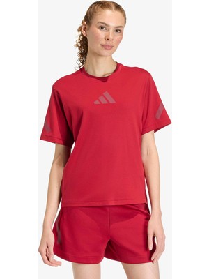 Adidas Z.n.e. Kadın Bordo Antrenman T-Shirt.-