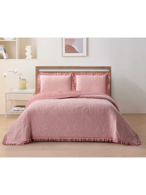 Madrid Çift Kişilik Yatak Örtüsü - Pudra