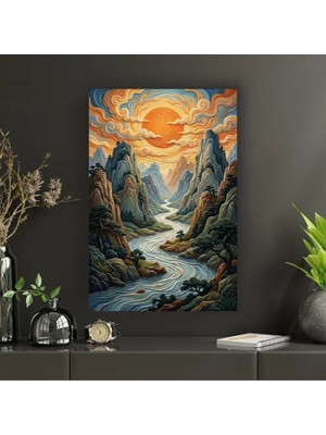 Japon Sanatı Temalı Dekoratif Cam Tablo