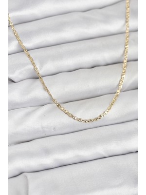 cm 14K Gold Renk Pirinç Lazer Model 60 cm Kadın Kolye