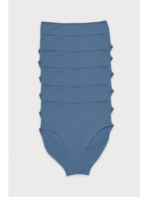 Malabadi Kadın Mavi 6 Lı Paket Modal Yüksek Bel Slip Külot 1955