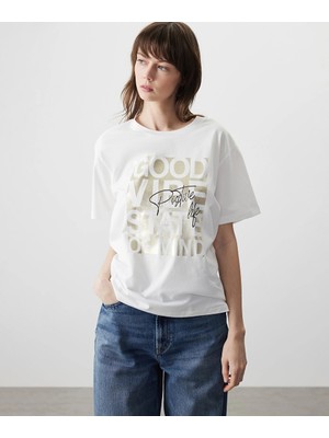 Miss İpekyol Varak baskılı tişört IS1260070022018