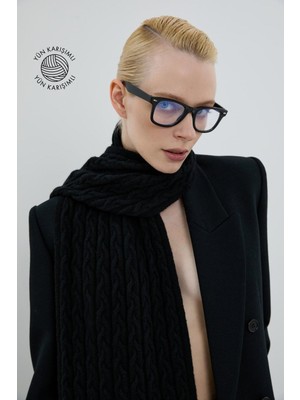 ROMAN Yün Karışımlı Atkı Siyah K2672008_001