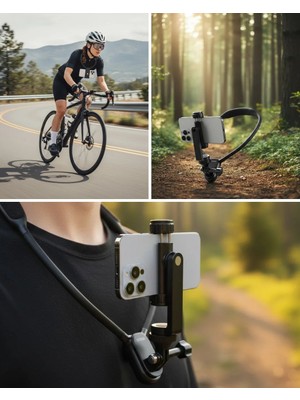 Mulvxkrg KRG02 Esnek Silikon Boyun Montajlı Telefon Tutucu Canlı Yayın ve Vlog Çekim (Mulvix)