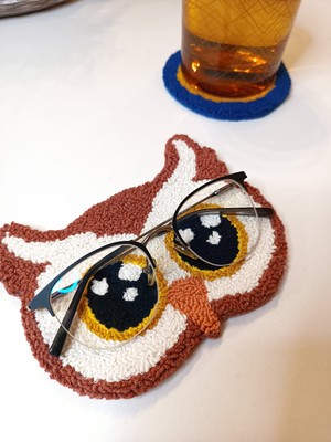 2'li Baykuş Gözlük Tutucu ve Bardak Altlığı