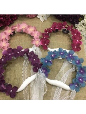 Evsay Kına Gecesi Zilli Rengarenk Çiçekli Süslü Tef Def 10 Adet Renkli