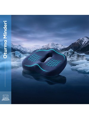 Pillowart Ortopedik Minder Visko Cocix Minder Oturma Minderi Sandalye Minderi Medikal Minder