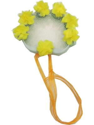 Evsay Tef Kına Gecesi Kına Malzemesi Lazer Güllü Kurdaleli Tef Sarı 5 Adet