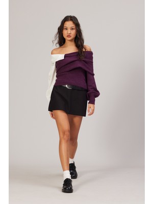 Nisan Triko Yaka Detaylı Triko Kazak