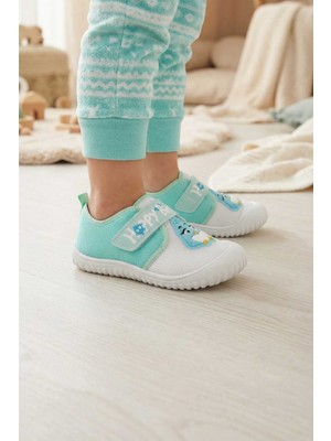 Gezer Yazlık Kız Çocuk Keten Happy Bird Cırt Cırtlı Ayarlanabilir Ayakkabı