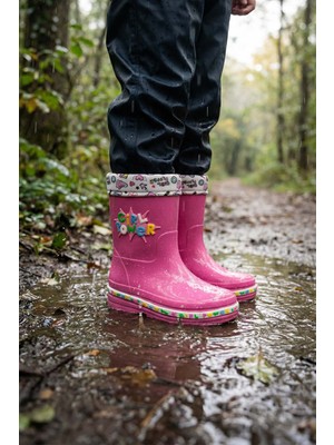 Gezer Kışlık Kız Çocuk Su Geçirmez İçi Sıcak Astarlı Yağmur Çizme