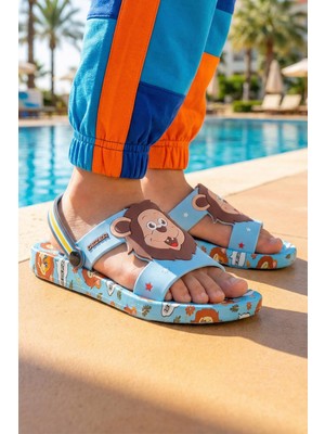 Gezer Yazlık Erkek Çocuk Islak Zemine Uygun Günlük Havuz Plaj Terlik-Sandalet