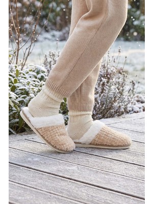 Gezer Kışlık İçi Peluşlu Kadın Ev Terlik