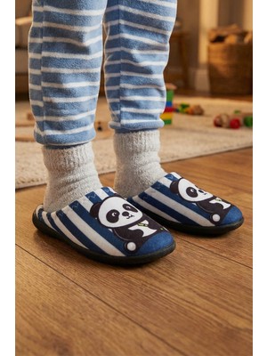 Gezer Erkek Çocuk Kışlık Panda Ev Bahçe Rahat Taban Gondol Terlik